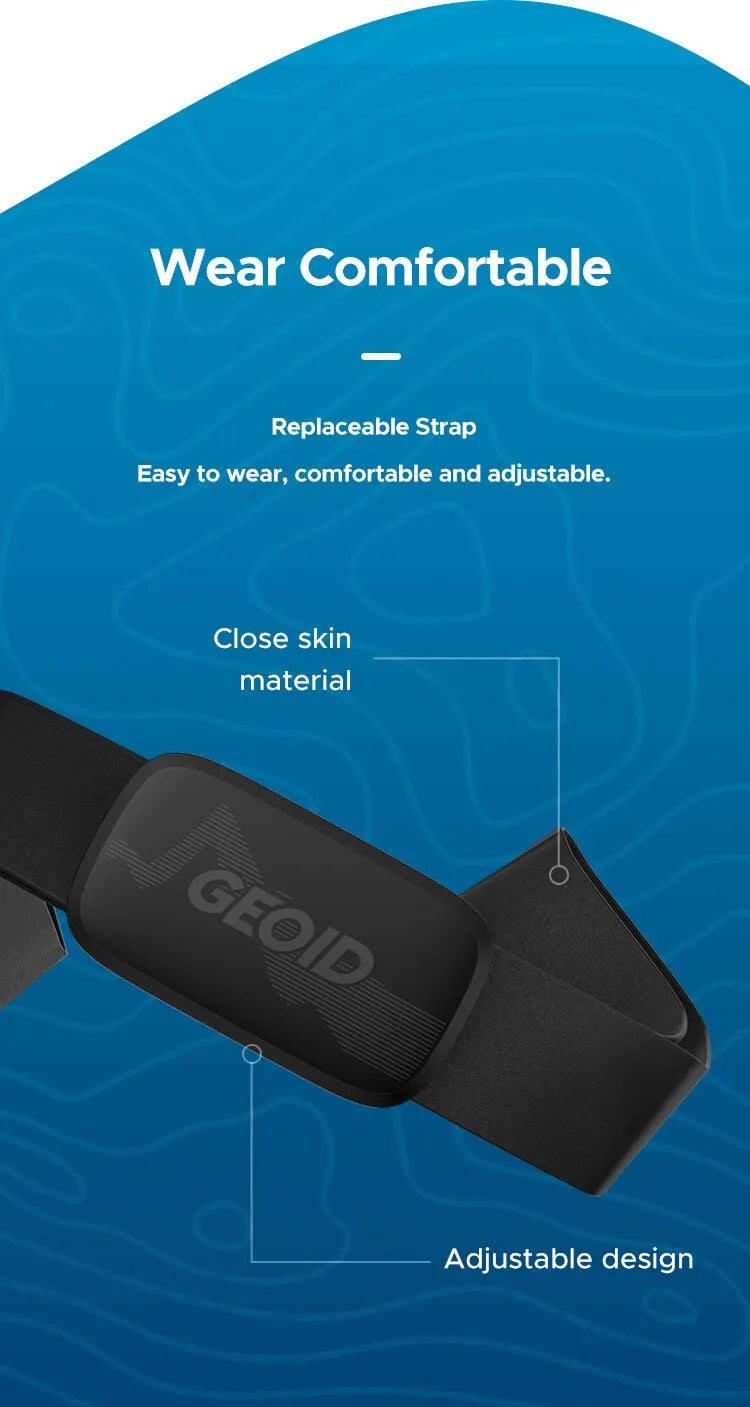 Bluetooth & ANT+ Chest Strap Heart Rate Sensor
