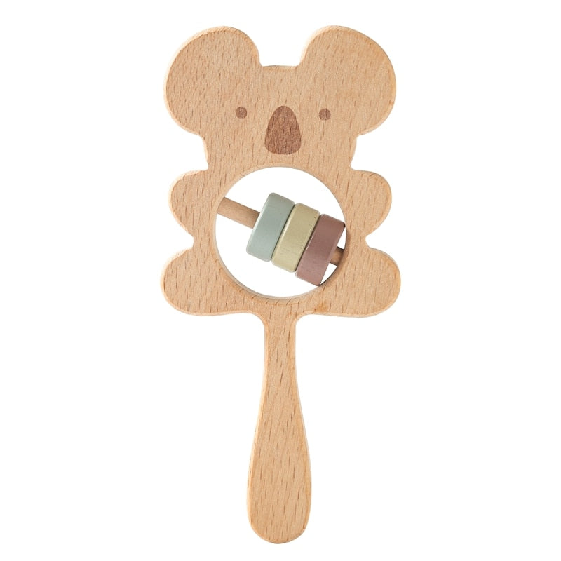 1PC Baby Wooden Rattle Beech