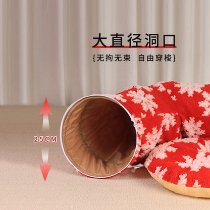 Foldable Plush Cat Tunnel