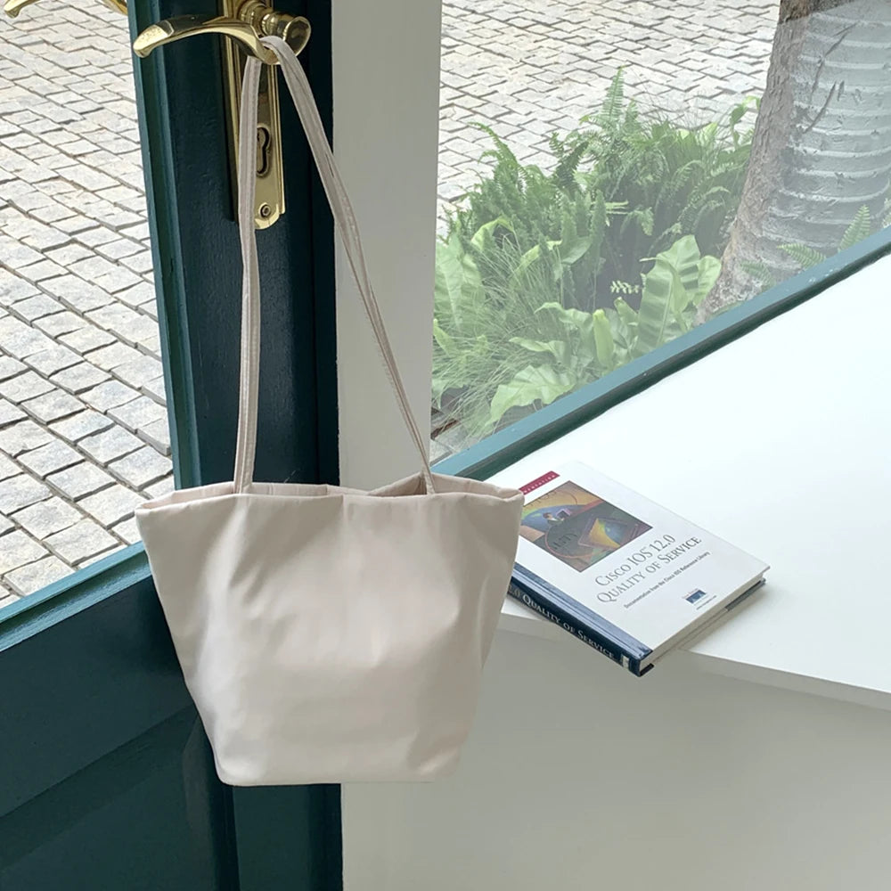 Women’s Soft Nylon Bucket Tote Bag