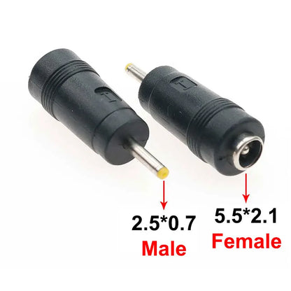 DC 5.5×2.1mm Female to Male Power Adapter Plug Set