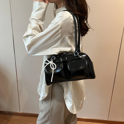 Bow Accent Shoulder Handbag