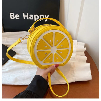 Citrus Slice Round Crossbody Bag