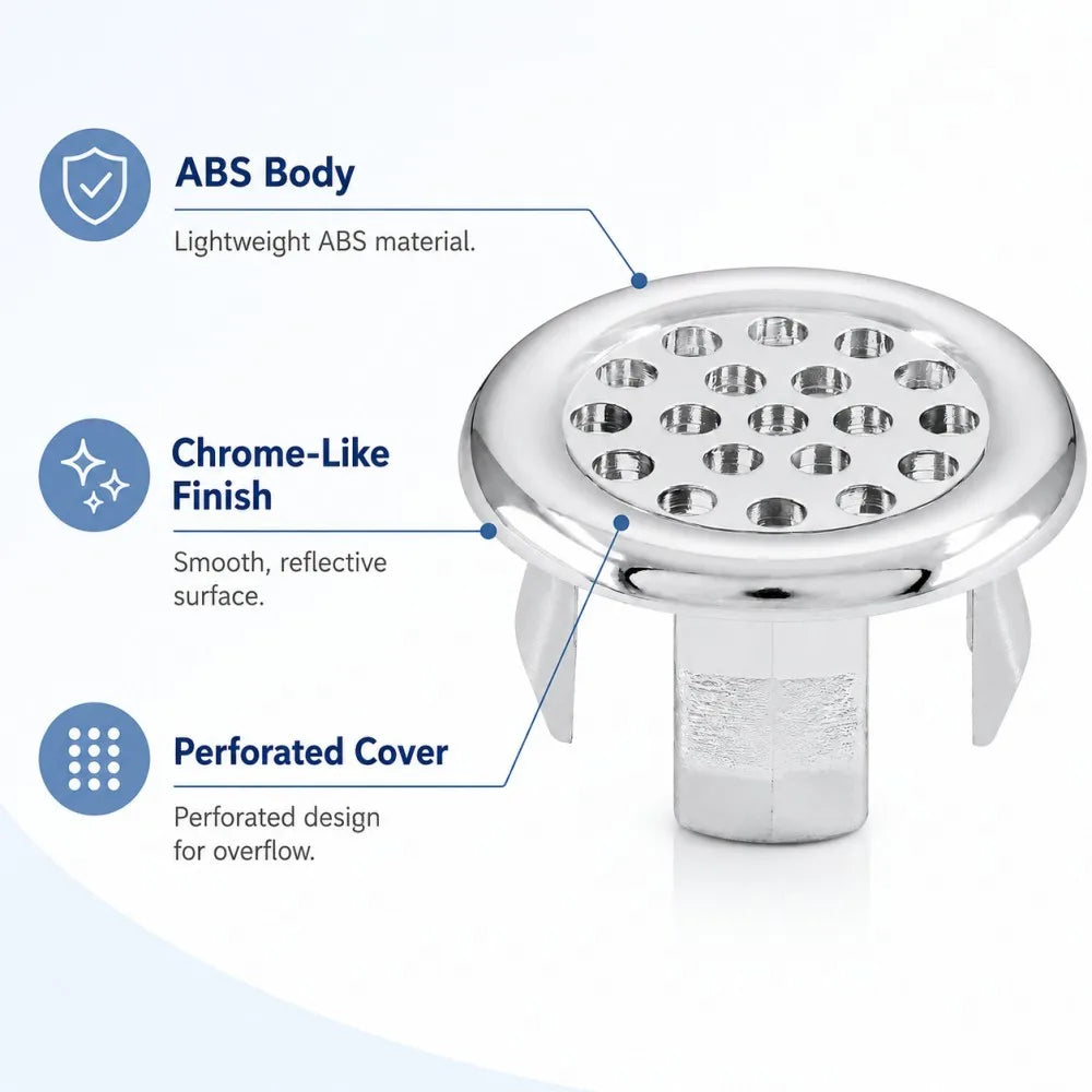 Chrome Basin Overflow Cover Insert