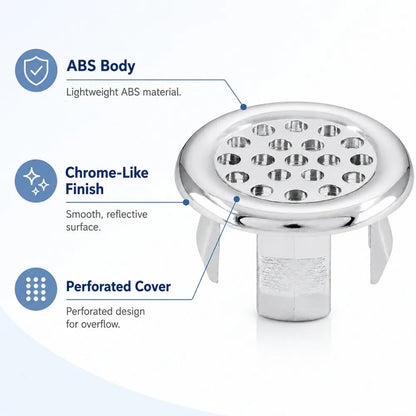 Chrome Basin Overflow Cover Insert