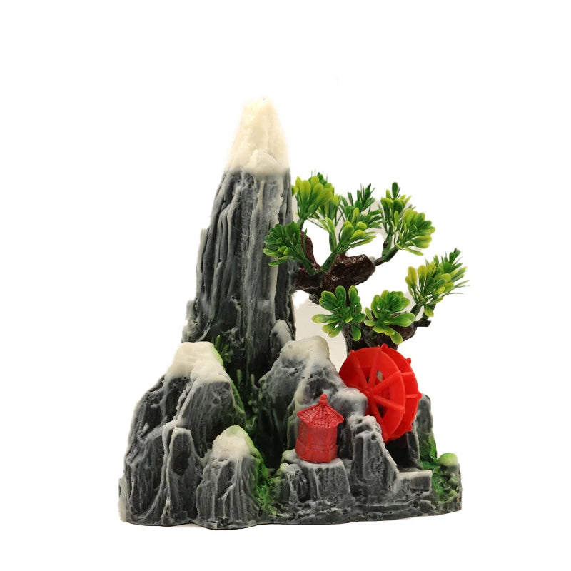 Resin Aquarium Mountain Cave Ornament