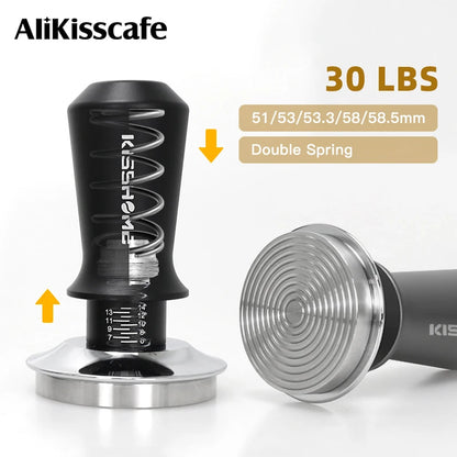 30lb Calibrated Coffee Tamper with Double Spring for Espresso Portafilters