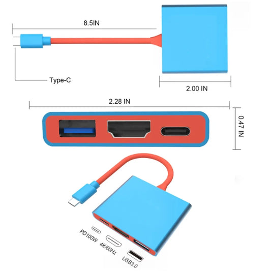 4K HDMI USB 3.0 Hub with 100W PD Charging