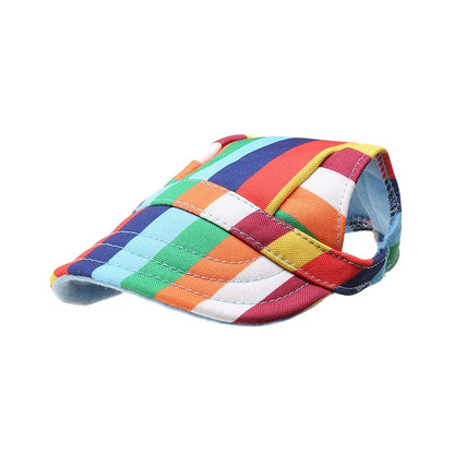 Summer Sunscreen Dog Baseball Cap with Ear Holes