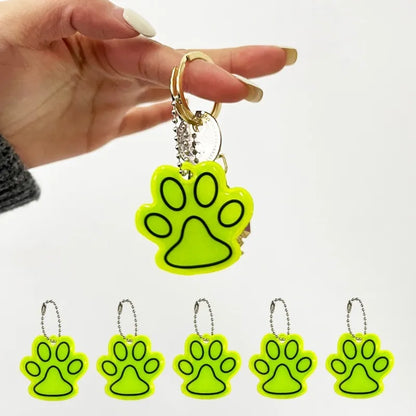 Double-Sided Reflective Paw Charm for Keys, Bags & Pet Accessories