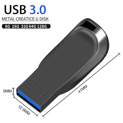 USB 3.0 Metal Flash Drive – High-Speed Waterproof Storage (16GB–128GB)