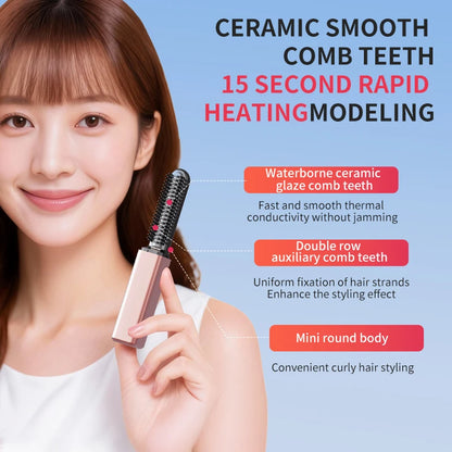 Mini Wireless Hair Straightening Comb