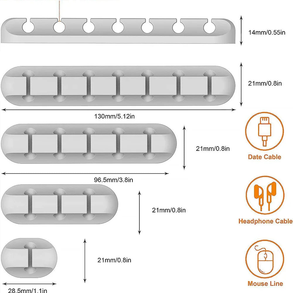 Adhesive Silicone Cable Holder Clips