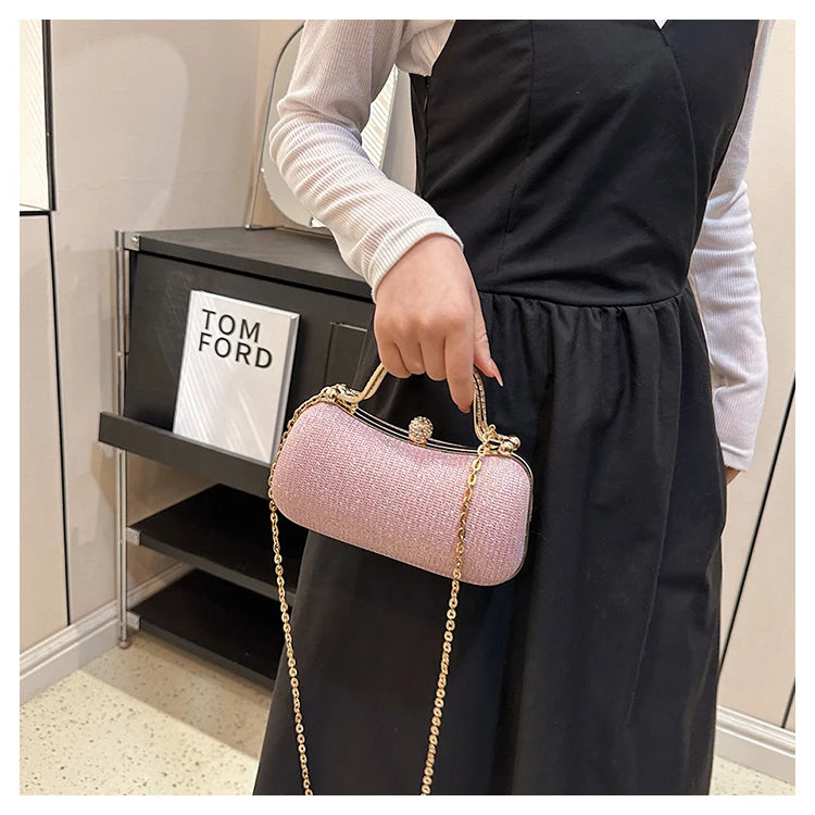 Pearl Chain Evening Shoulder Bag