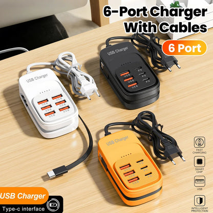 6-in-1 USB Desktop Charging Station
