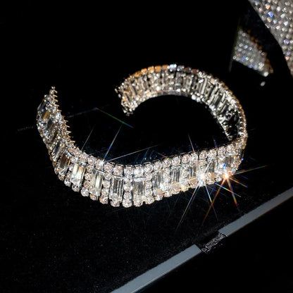 Geometric Crystal Rhinestone Choker Necklace