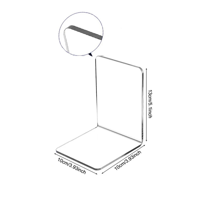 Clear Acrylic Bookends Set