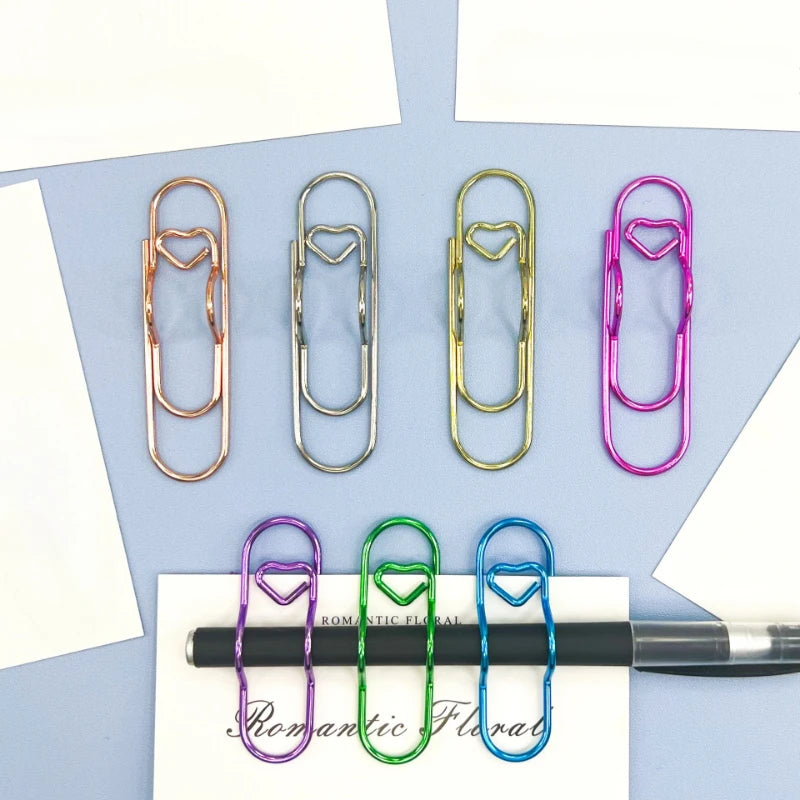 Heart-Shaped Metal Pen Holder Clips