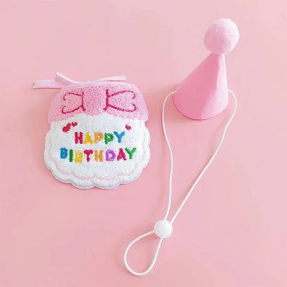Pet Birthday Hat & Bandana Set for Dogs & Cats