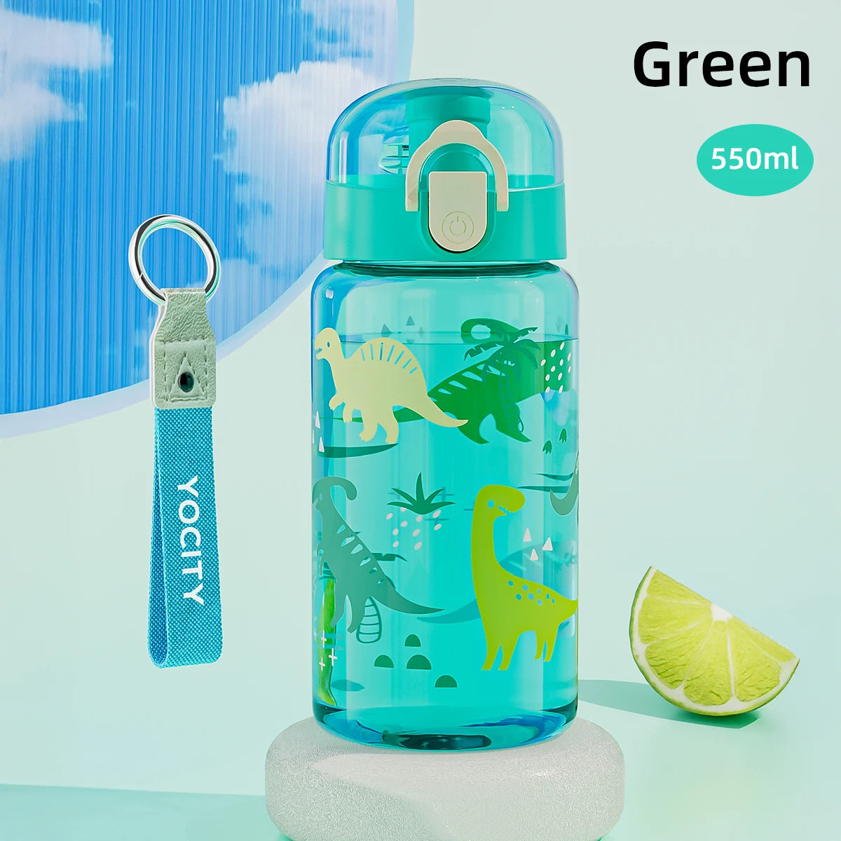18.6oz Cartoon Water Bottle with Rope