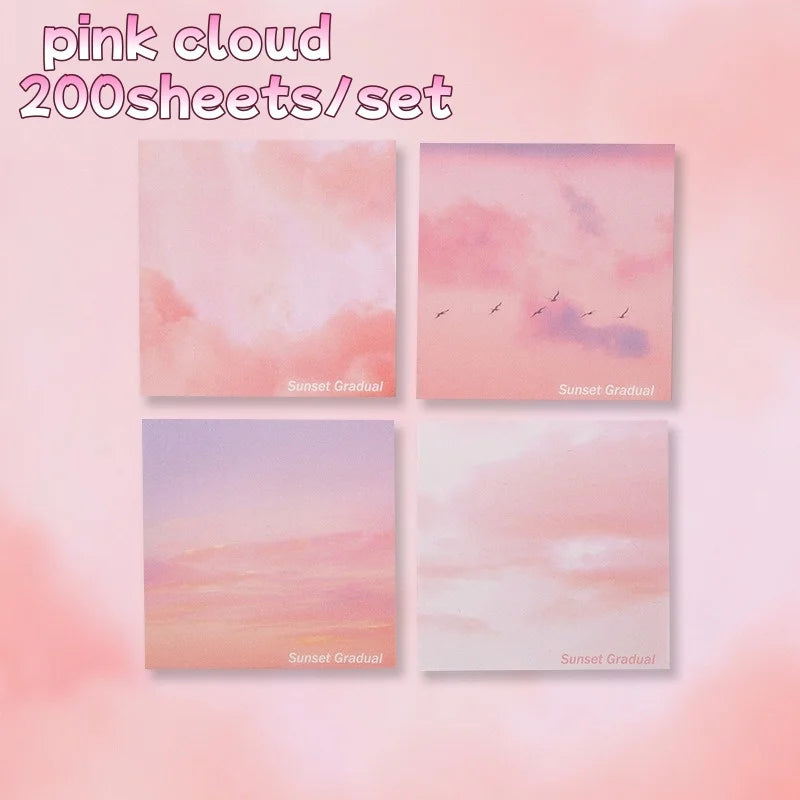 200 Sheets Gradient Color Sticky Notes Set