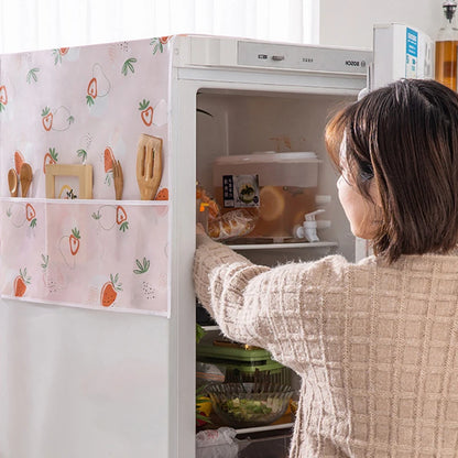 Refrigerator Dust Cover with Storage Pockets