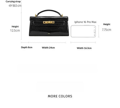 Crocodile Pattern Top Handle Satchel