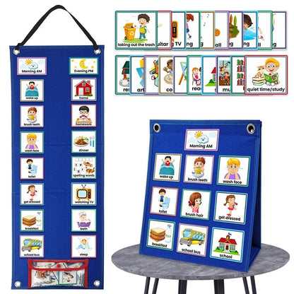 Kids Visual Daily Routine Chart with 70 Activity Cards