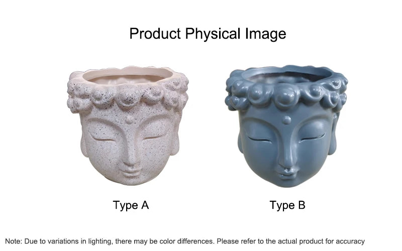 Meditation Face Resin Planter Pot