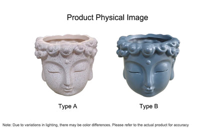 Meditation Face Resin Planter Pot