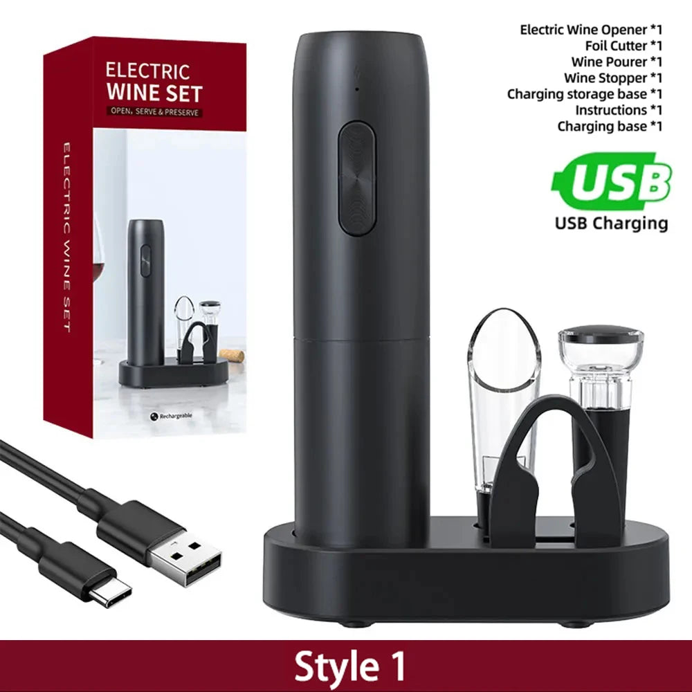 USB Rechargeable Electric Wine Opener Set