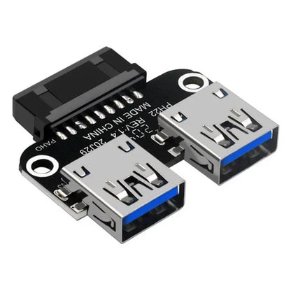 USB 3.0 19/20-Pin to Dual USB-A Motherboard Adapter