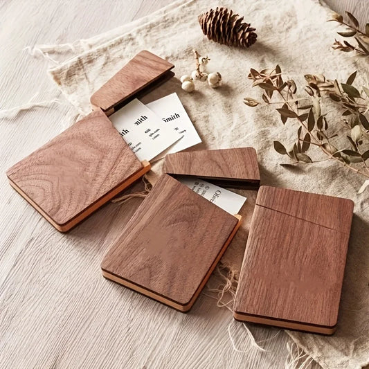 Black Walnut Wooden Business Card Holder