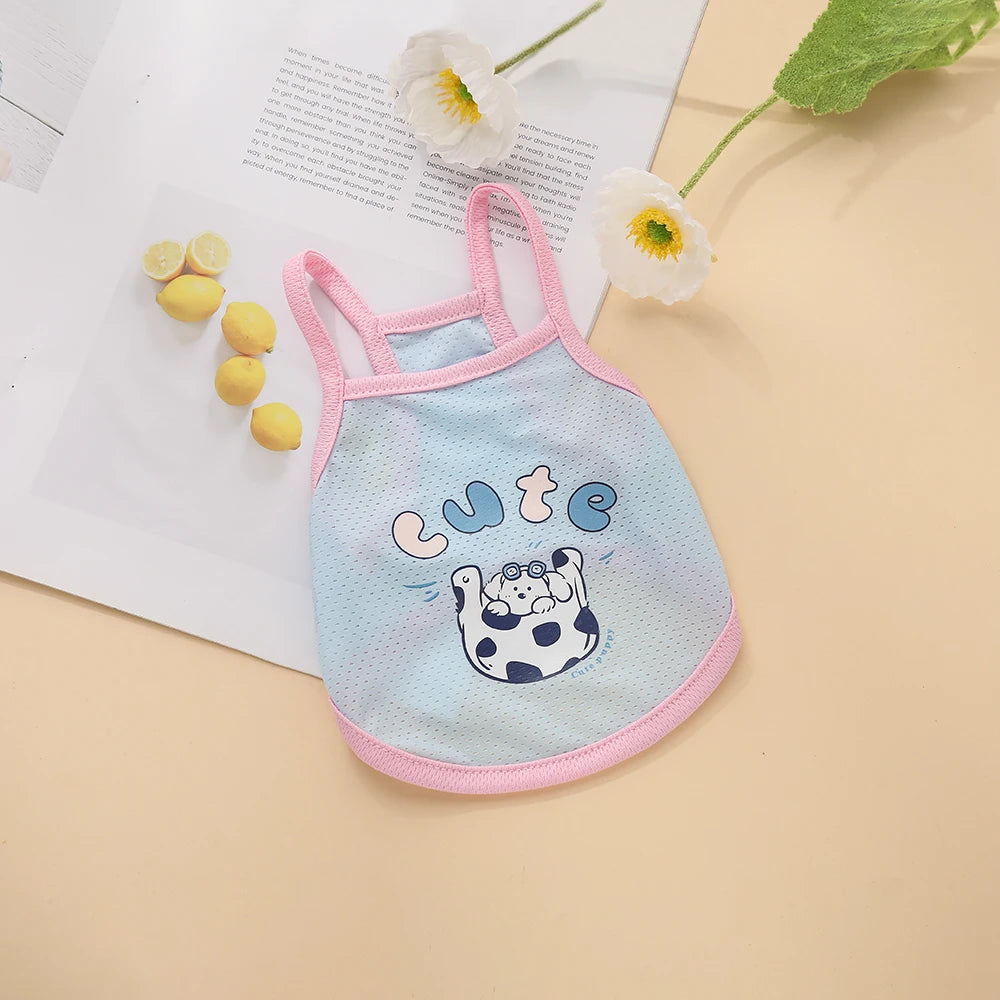 Lightweight Ice-Silk Feel Sleeveless Pet Shirt