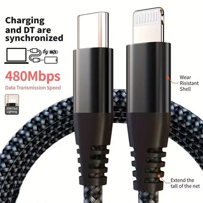 USB-C to Lightning Braided Fast Charging Cable