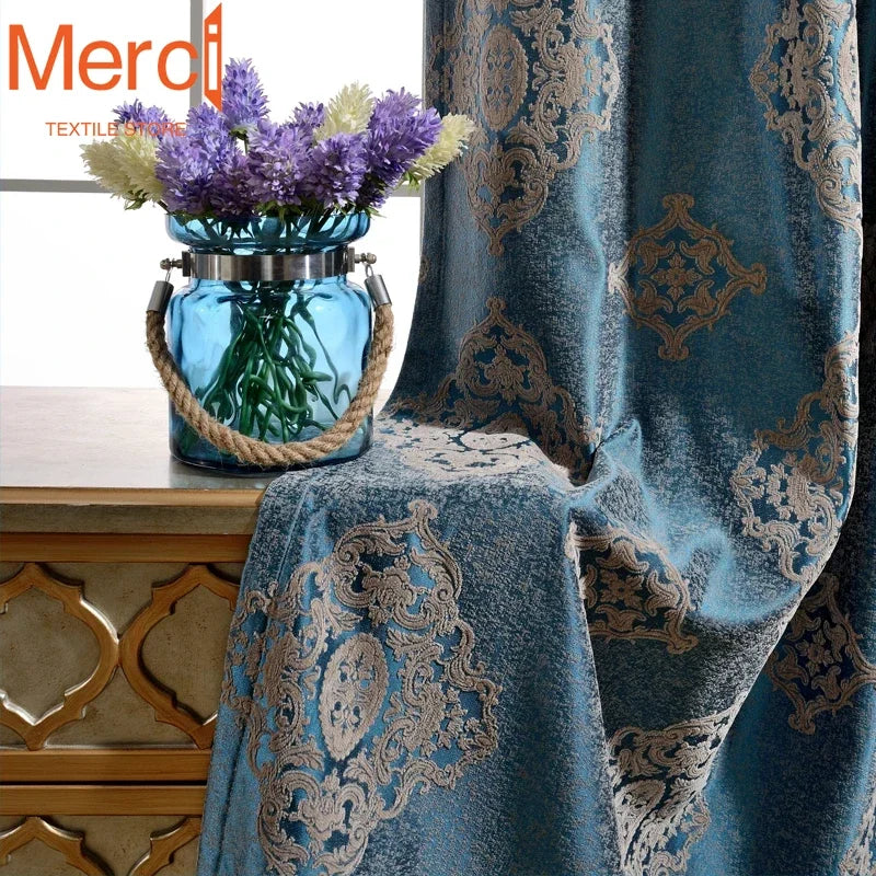 European Chenille Jacquard Luxury Curtain