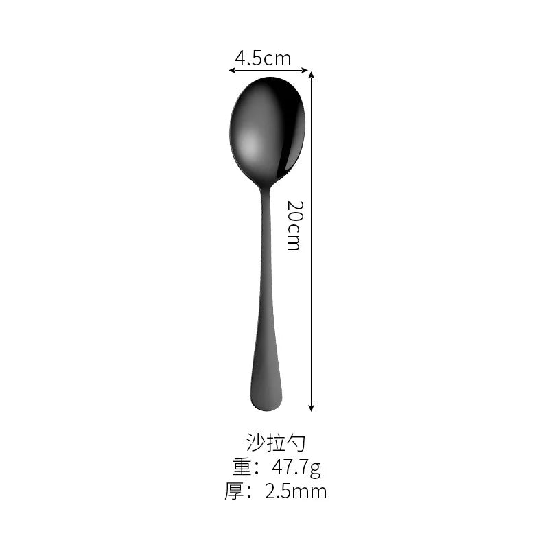 Black Stainless Steel Cutlery Set