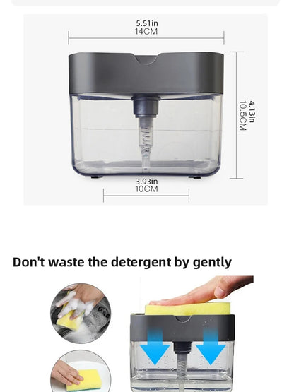 Kitchen Soap Dispenser with Sponge Holder