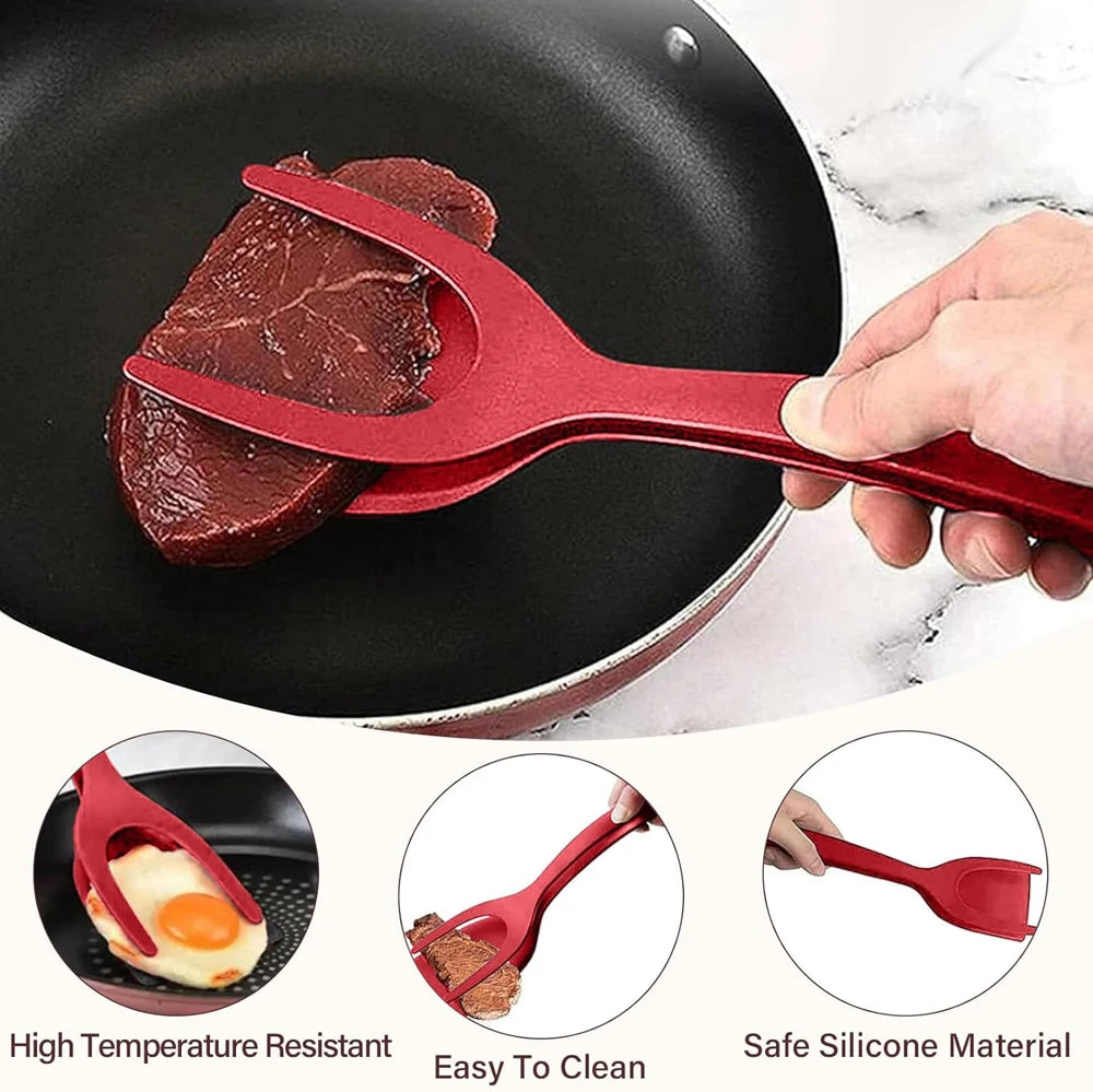 2-in-1 Grip & Flip Spatula Tongs