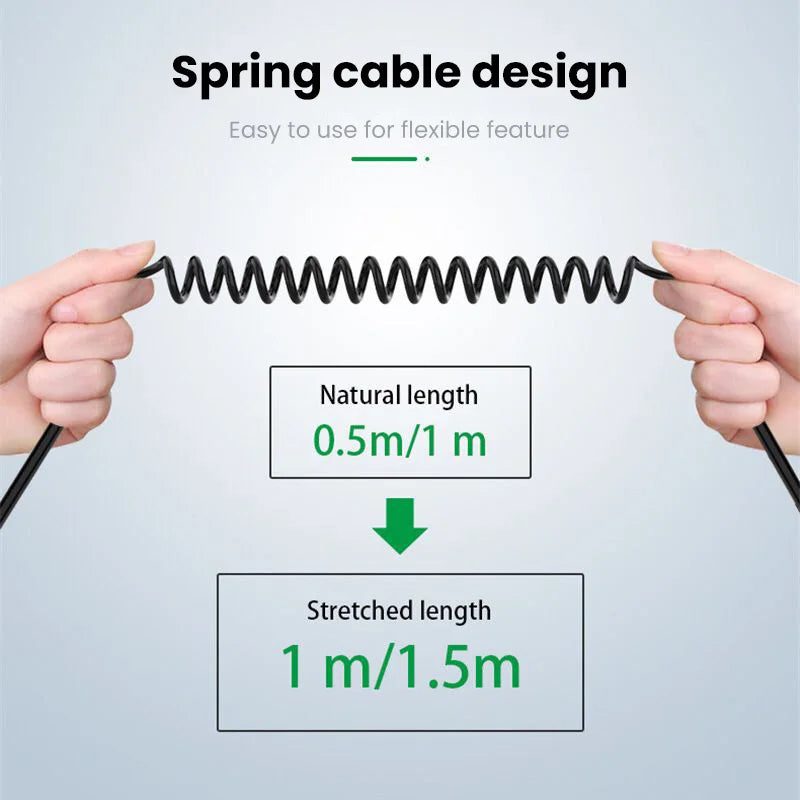 USB-C to 3.5mm Retractable AUX Audio Cable