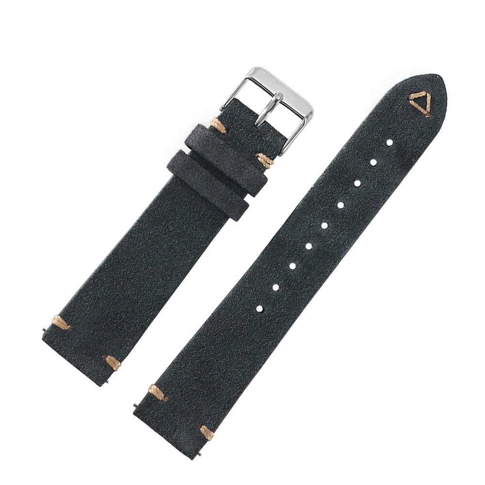 Suede Leather Watch Strap Replacement Band