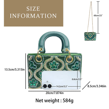 Rhinestone Box Crossbody Bag