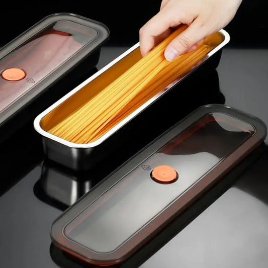 Stainless Steel Refrigerator Storage Tray with Lid