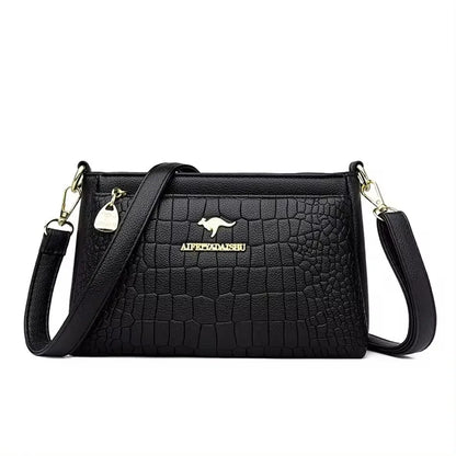 Casual Floral Embossed Leather Crossbody Shoulder Bag