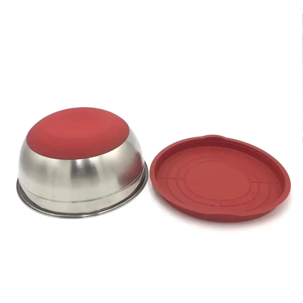 Stainless Steel Mixing Bowl with Lid & Non-Slip Silicone Base
