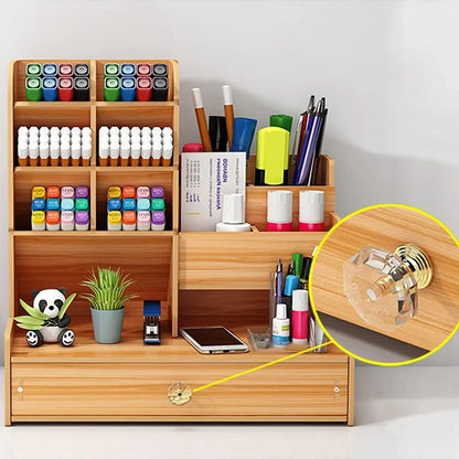 Wooden Desktop Storage Organizer