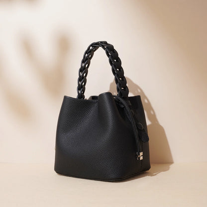 Genuine Leather Bucket Shoulder Bag