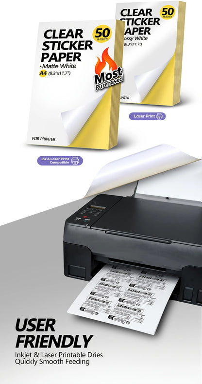 A4 Printable Self-Adhesive Sticker Paper