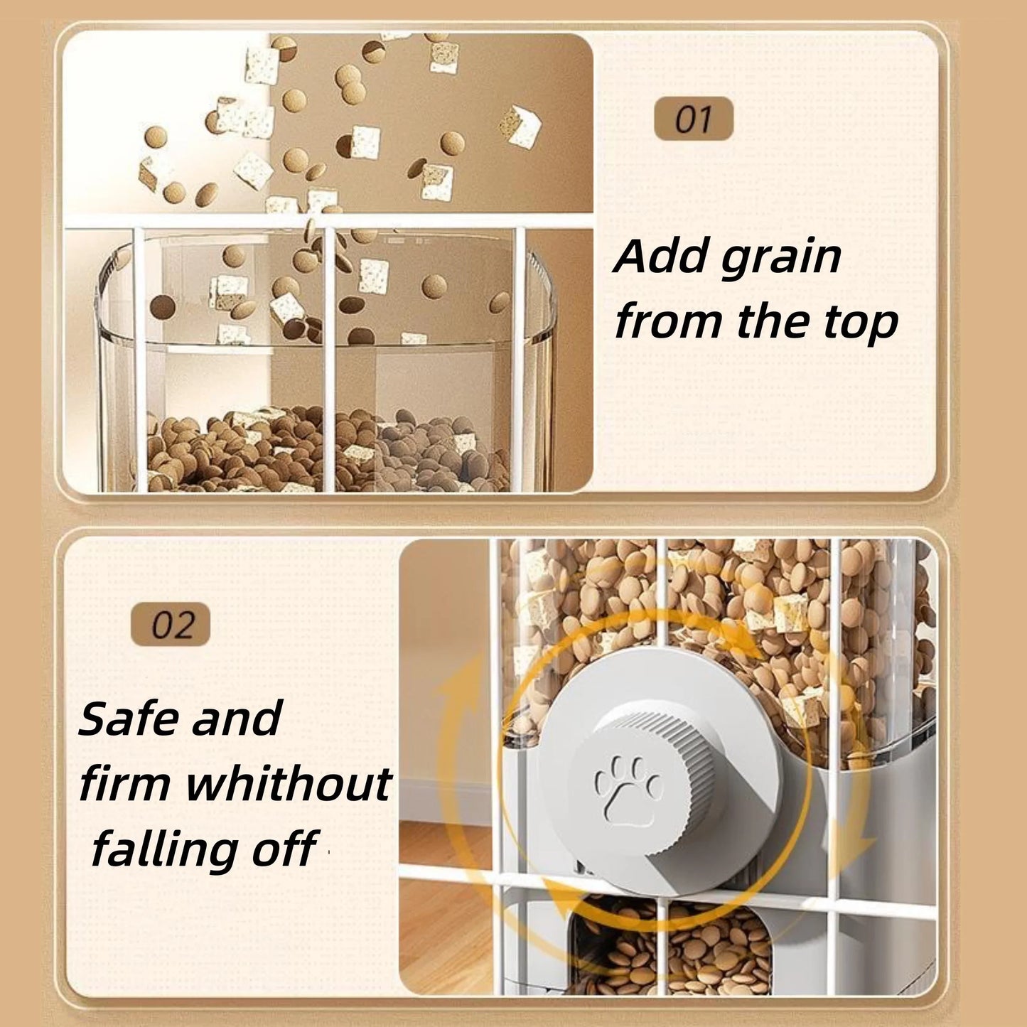 Hanging Gravity Pet Feeder & Water Dispenser