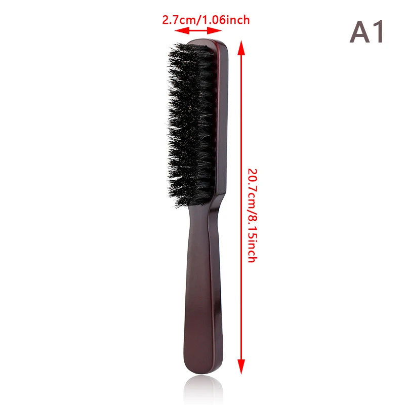 Wood Handle Boar Bristle Hair & Beard Brush